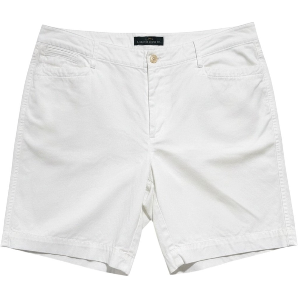LRL Lauren Jeans Co Ralph Lauren White Cotton‎ Chino Shorts Womens Size 16